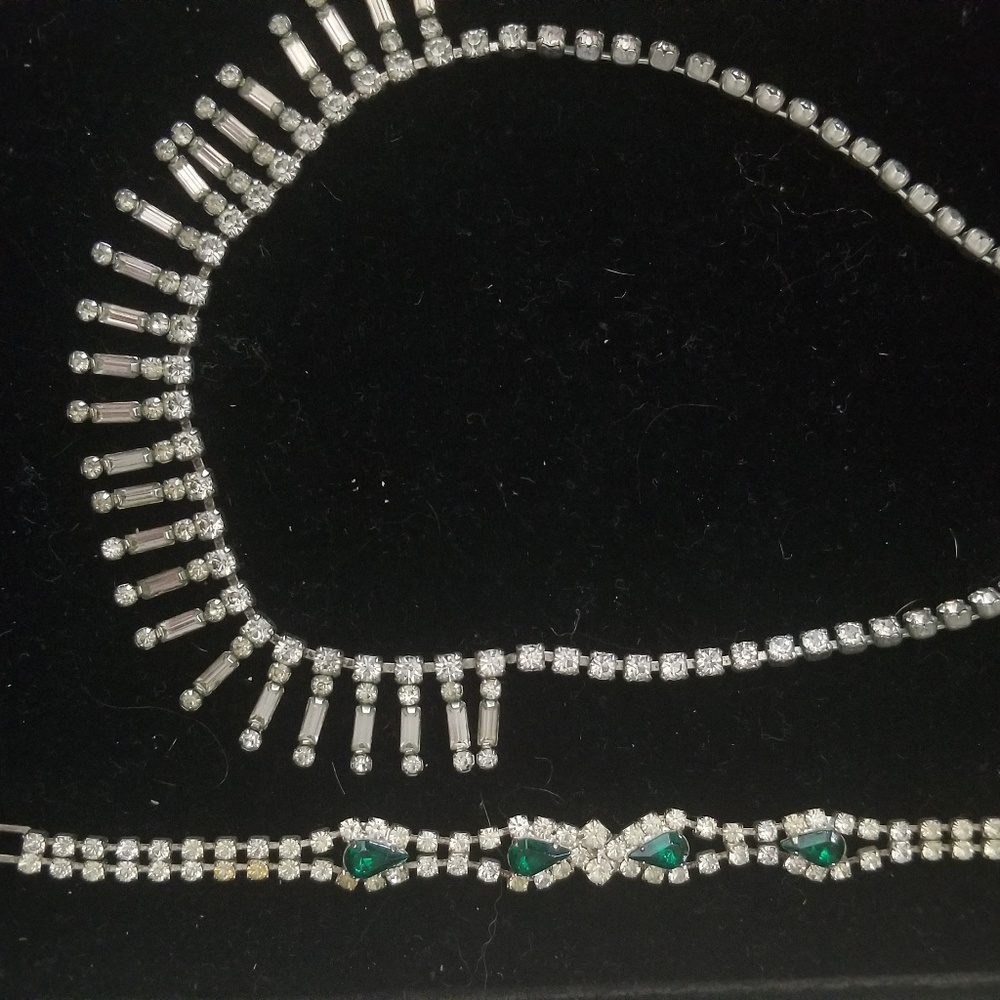 Rhinestone Necklace and Bracelet